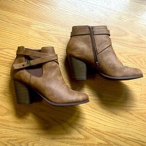 Brown booties, never worn